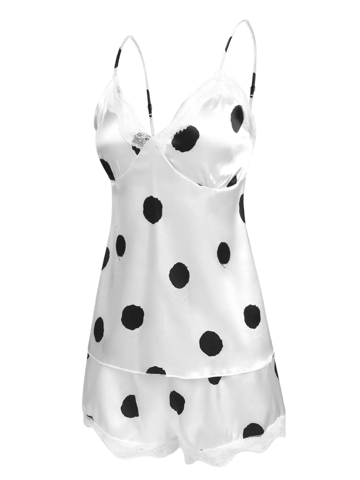 1950s Polka Dot Lace Camisole Sleepwear