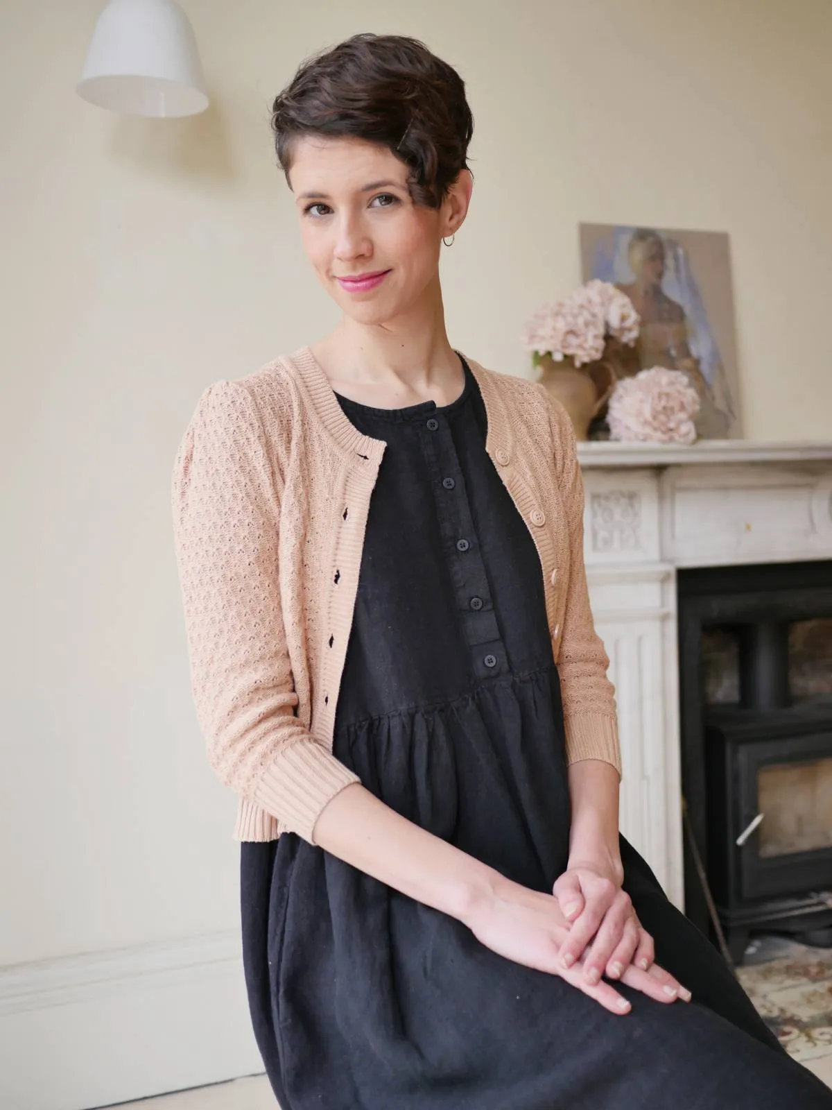 Button Down Linen Dress - Black