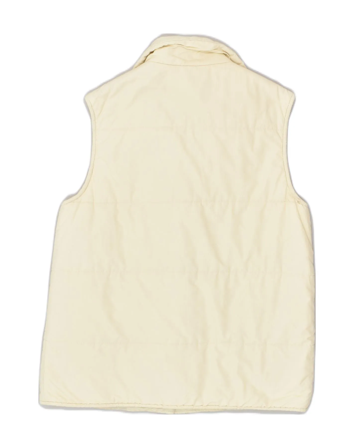 CALVIN KLEIN Womens Padded Gilet EU 40 Medium Off White Polyester