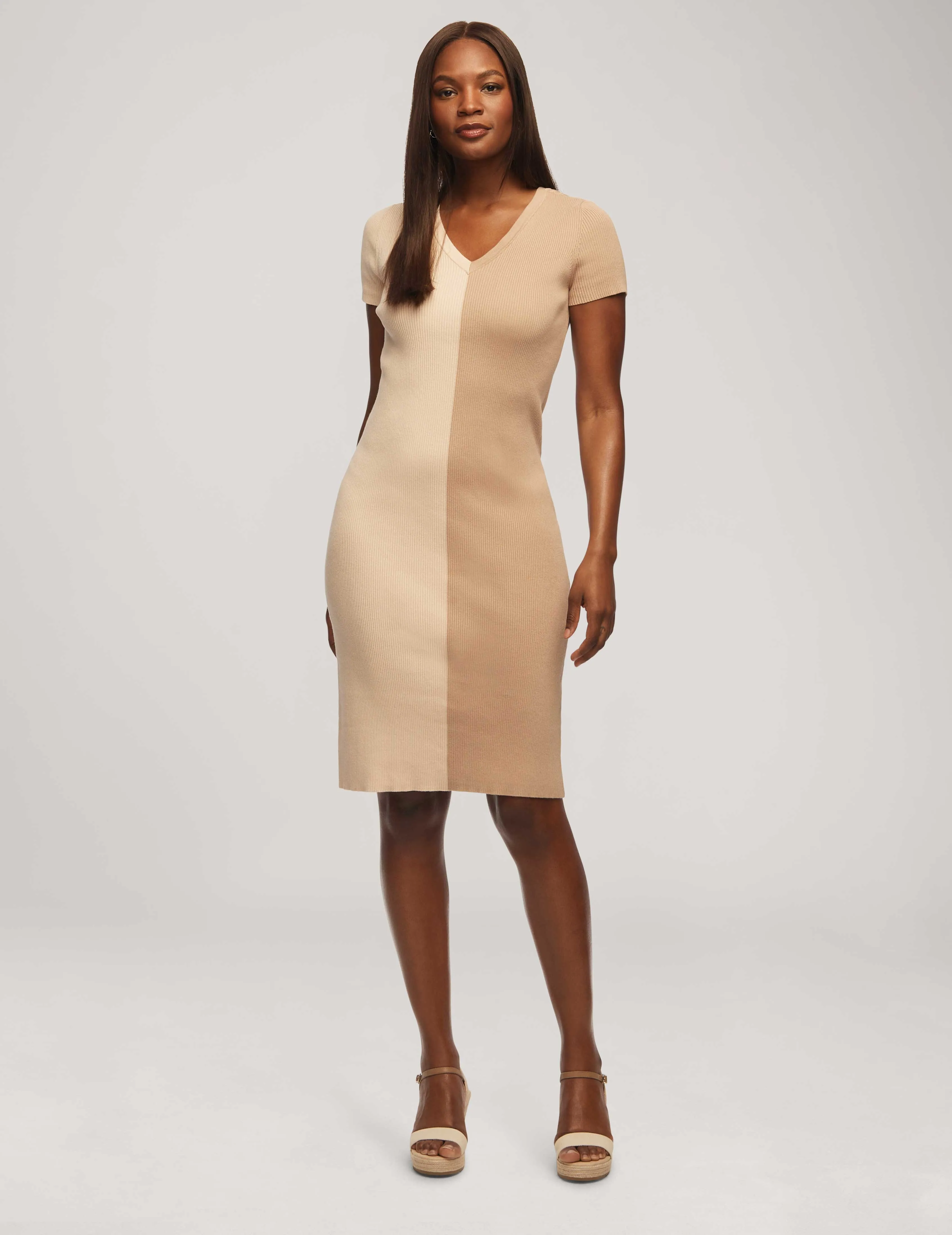 Half/Half Rib Sweater Dress - Sale