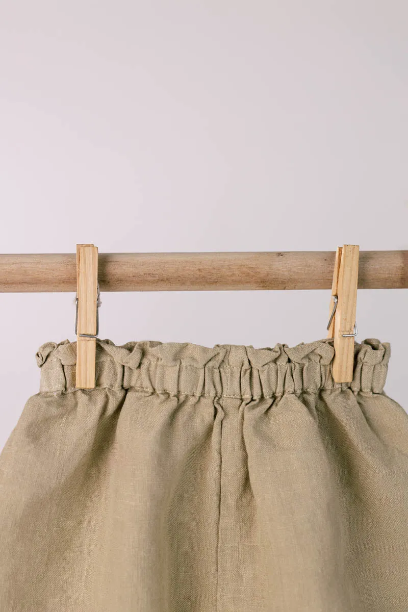 Linen Strap Ruffle Co-ords Set