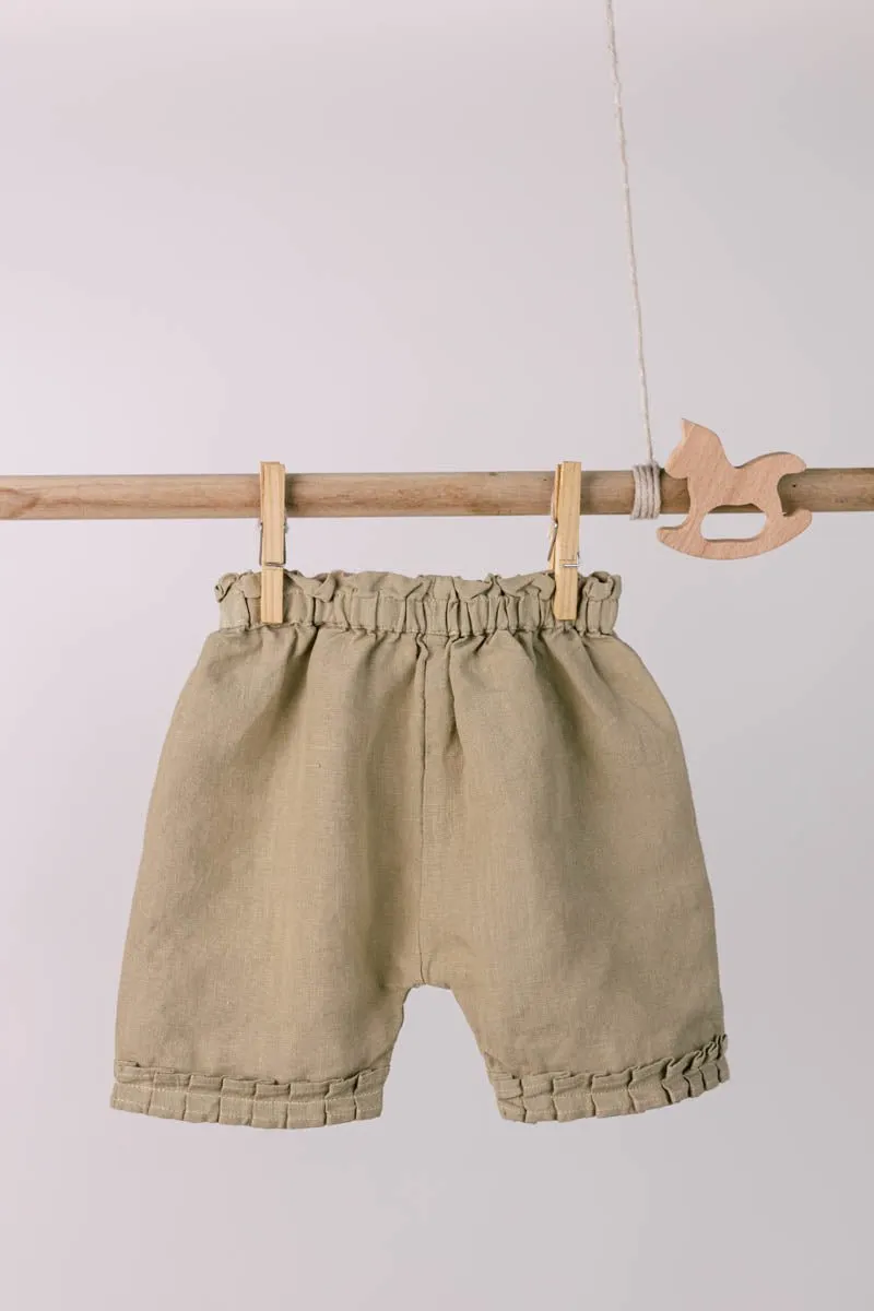 Linen Strap Ruffle Co-ords Set