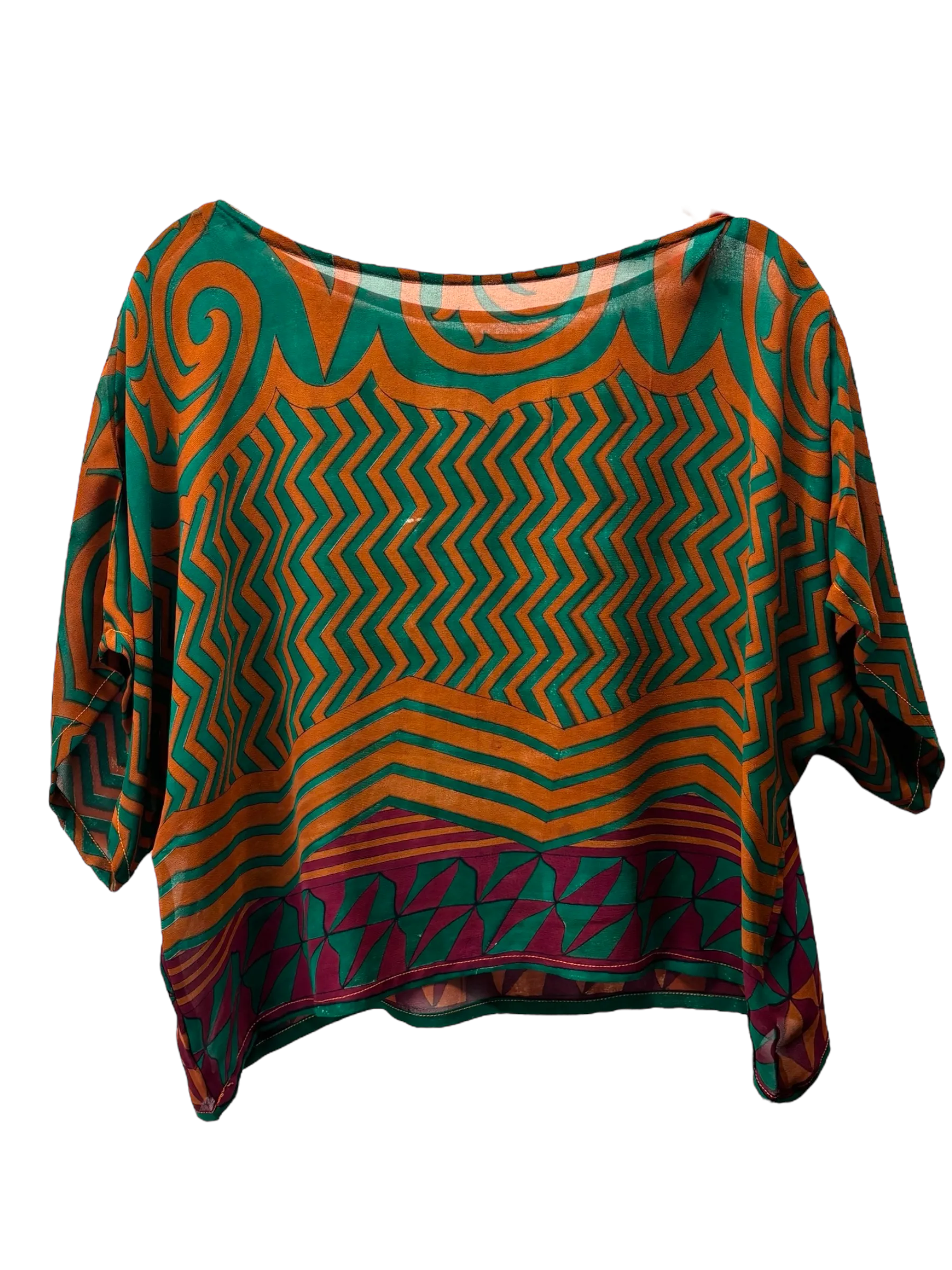 Mitski Sheer Avatar Pure Silk Boxy Top