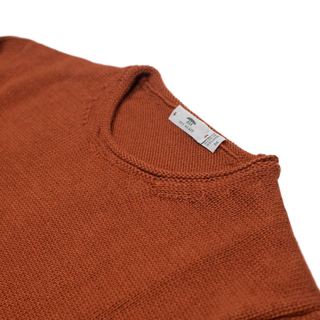 "Omra" burnt orange alpaca & silk rolled edge tunic sweater (Exclusive)