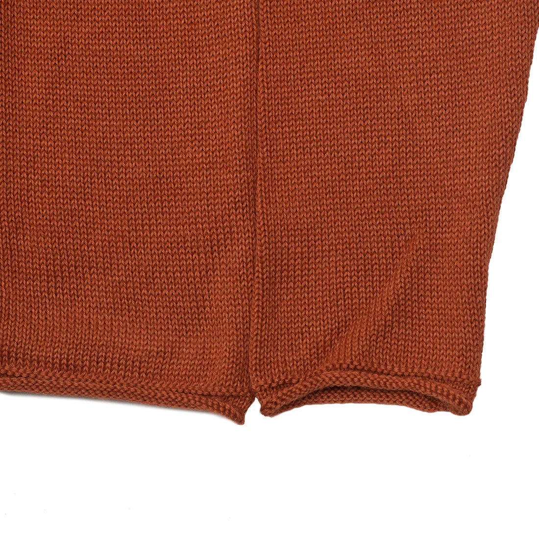 "Omra" burnt orange alpaca & silk rolled edge tunic sweater (Exclusive)