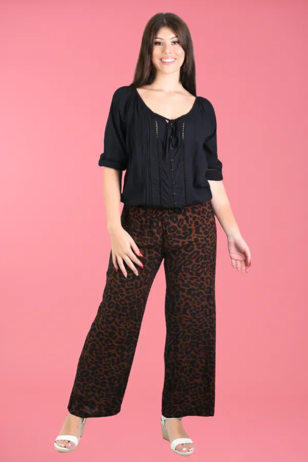 VGLP067 - LONG ROUCHED PANTS - JAGUAR