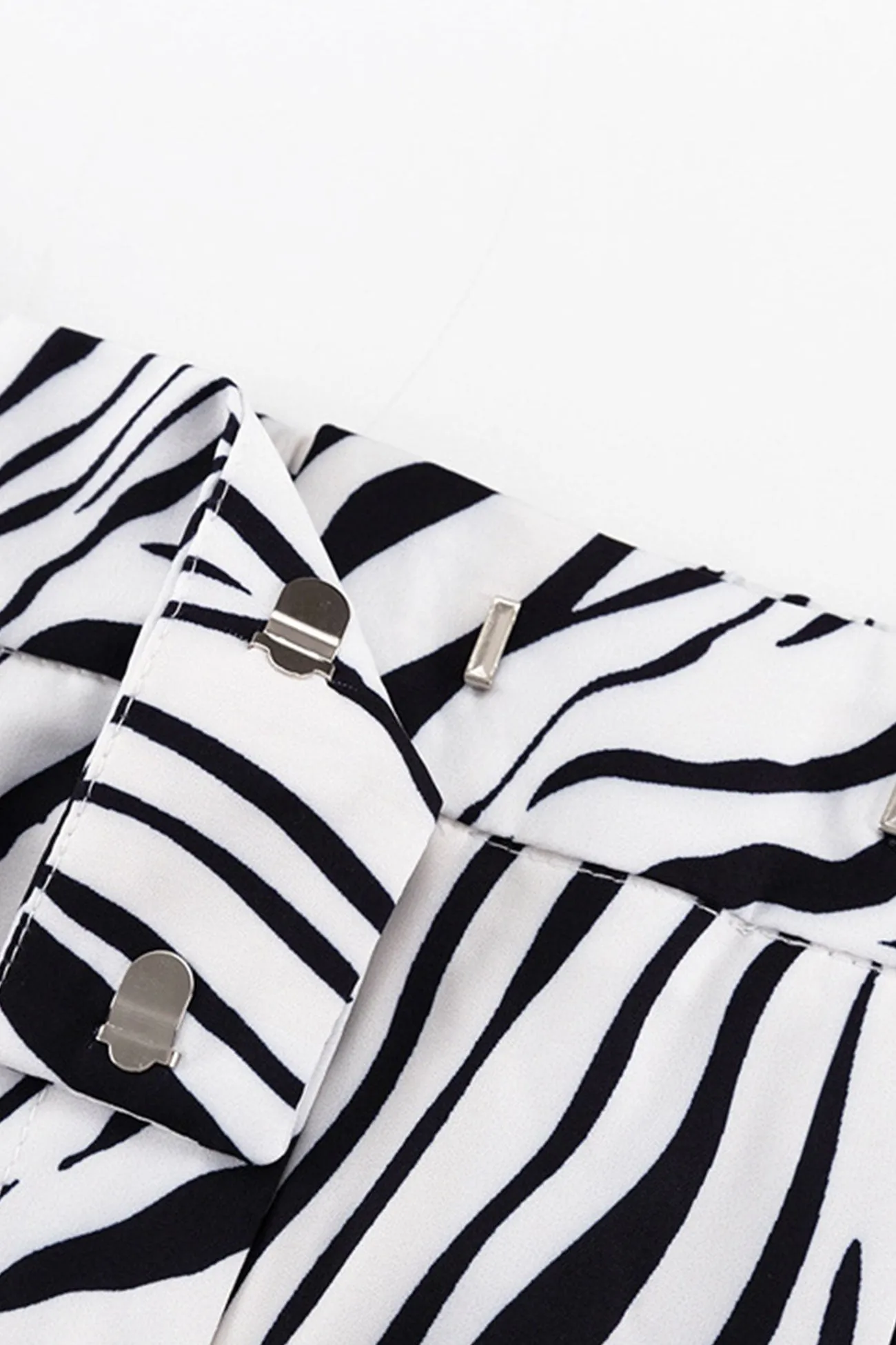 Zebra Print Short Sleeve Shirt Long Pant Suits